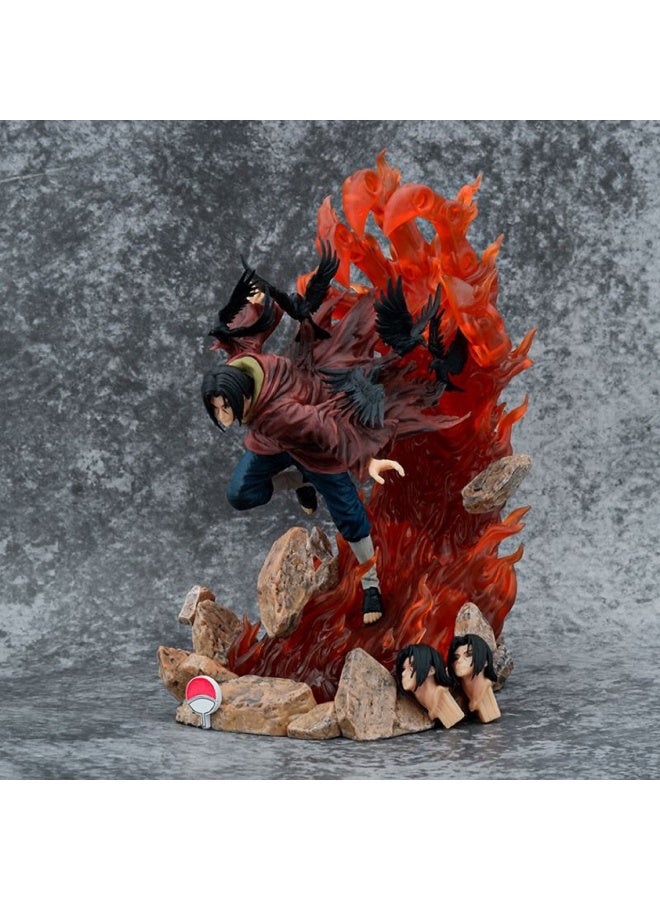 Naruto Mysterious Transformation 28cm Anime Figure of Uchiha Itachi with Three Heads - Normal, Turning and Crow Forms, Stunning Desktop Decoration - Image 4